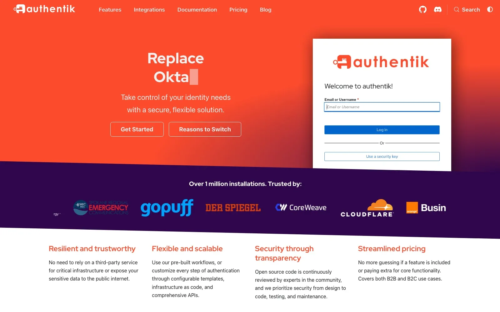 Screenshot of Authentik