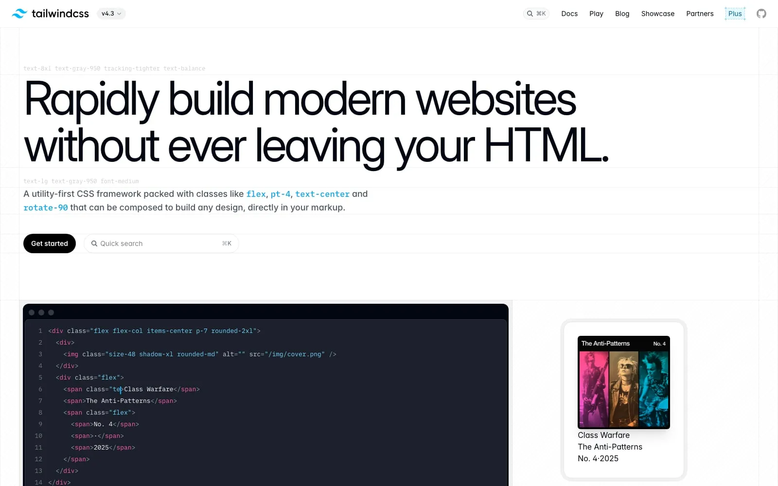 Screenshot of Tailwindcss