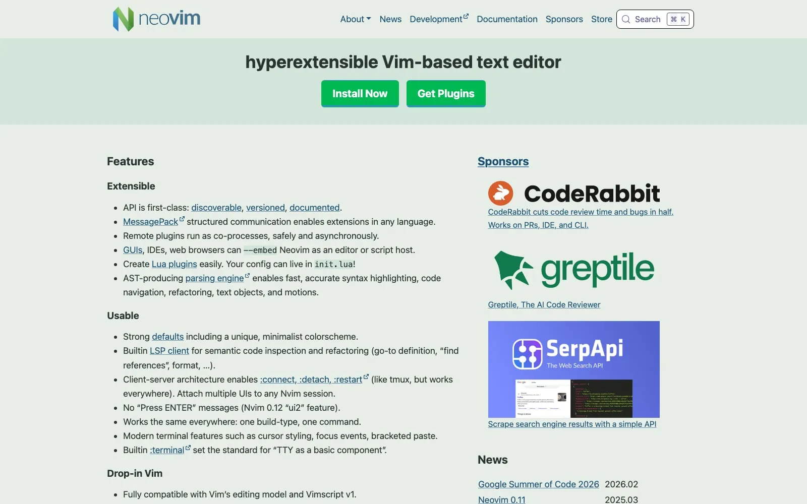 Screenshot of Neovim