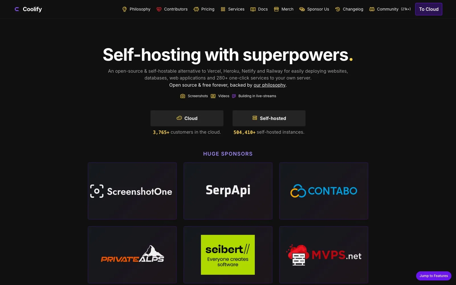 Screenshot of Coolify