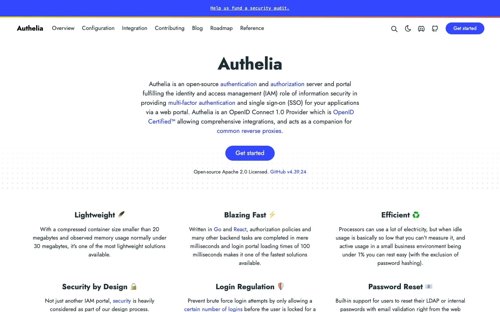 Screenshot of Authelia