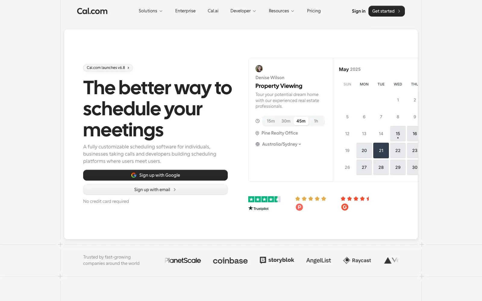 Screenshot of Cal.com