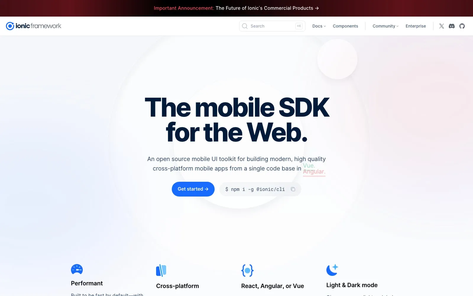 Screenshot of Ionic